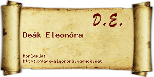 Deák Eleonóra névjegykártya